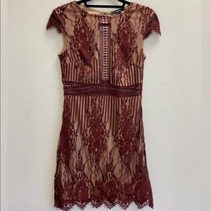 F21 Burgundy Lace Dress